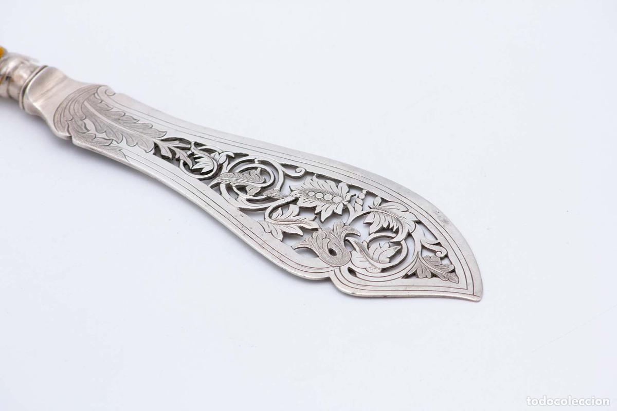 Antig&uuml;edades: Cuchillo de plata, para pescar. - Foto 3