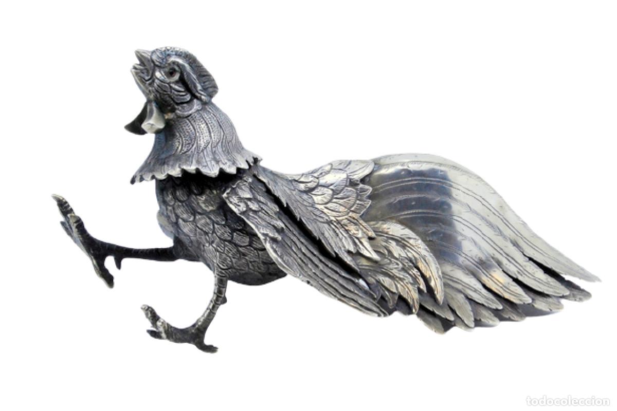 Antiguidades: Gallo plateado
