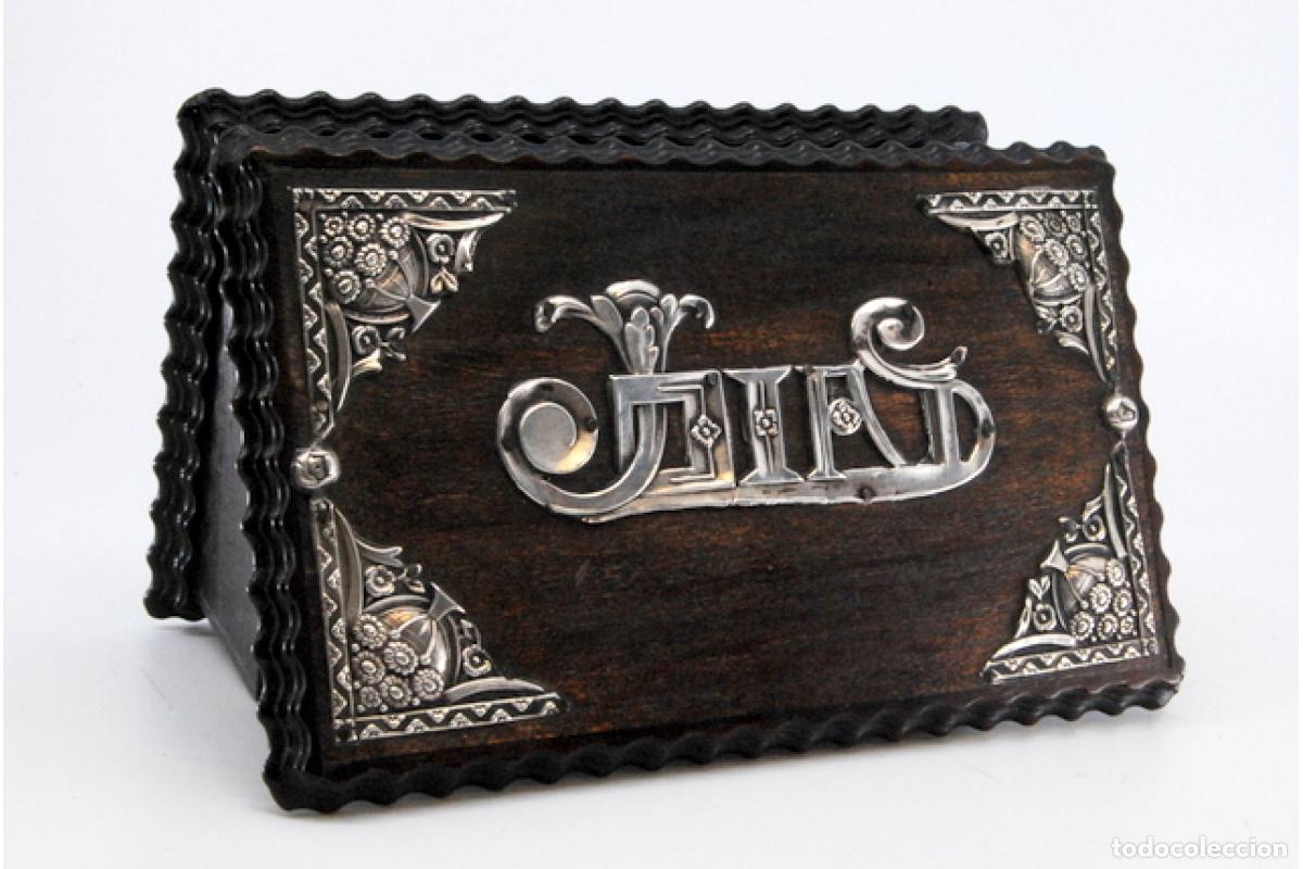 Antig&uuml;edades: Joyero, fabricado en madera y plata. - Foto 7