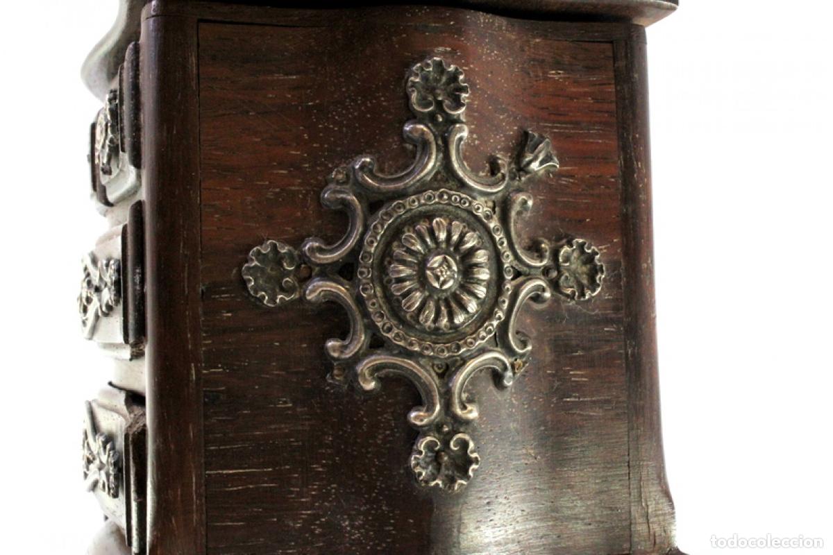 Antig&uuml;edades: Joyero, fabricado en madera y plata. - Foto 7
