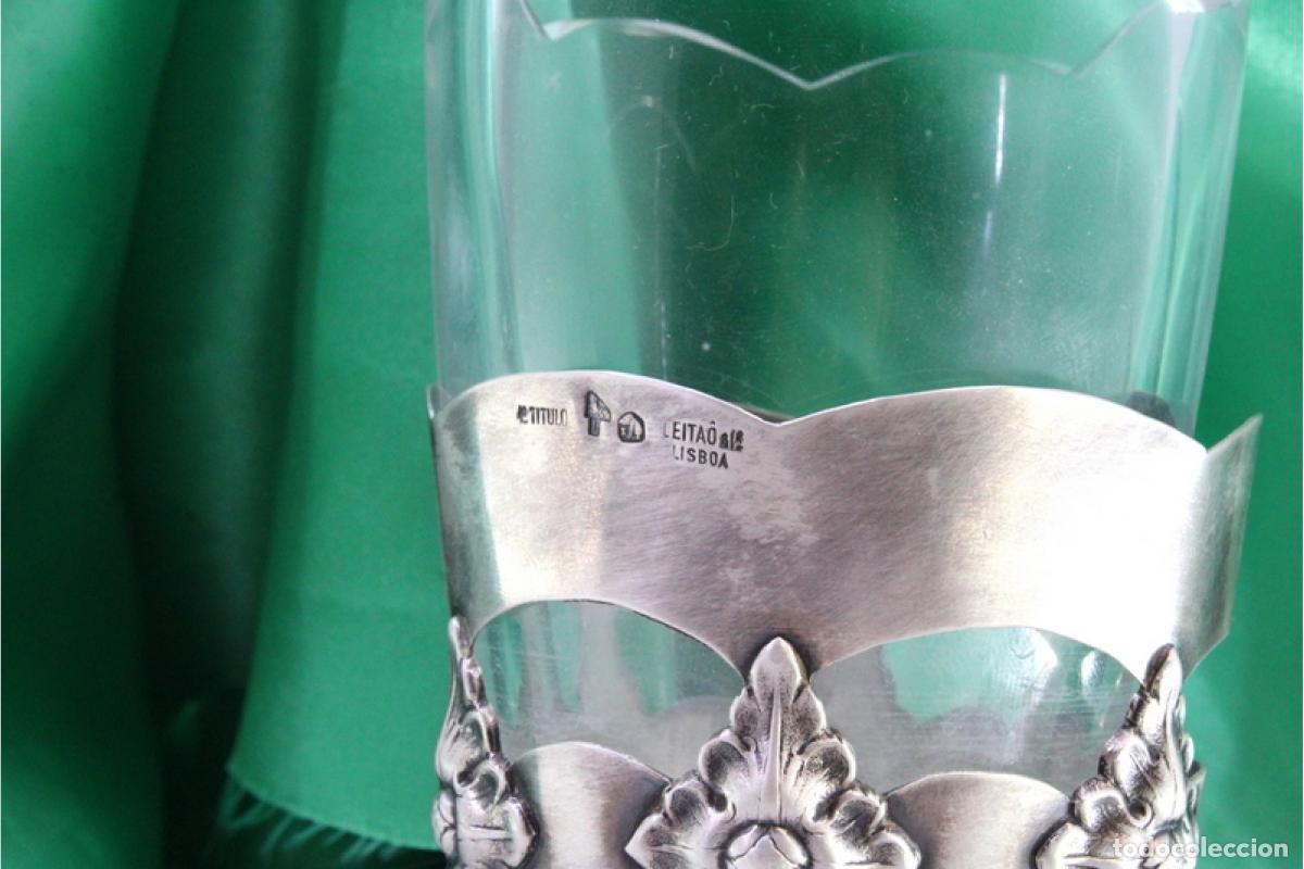 Antig&uuml;edades: Maceta de cristal y plata - Foto 3