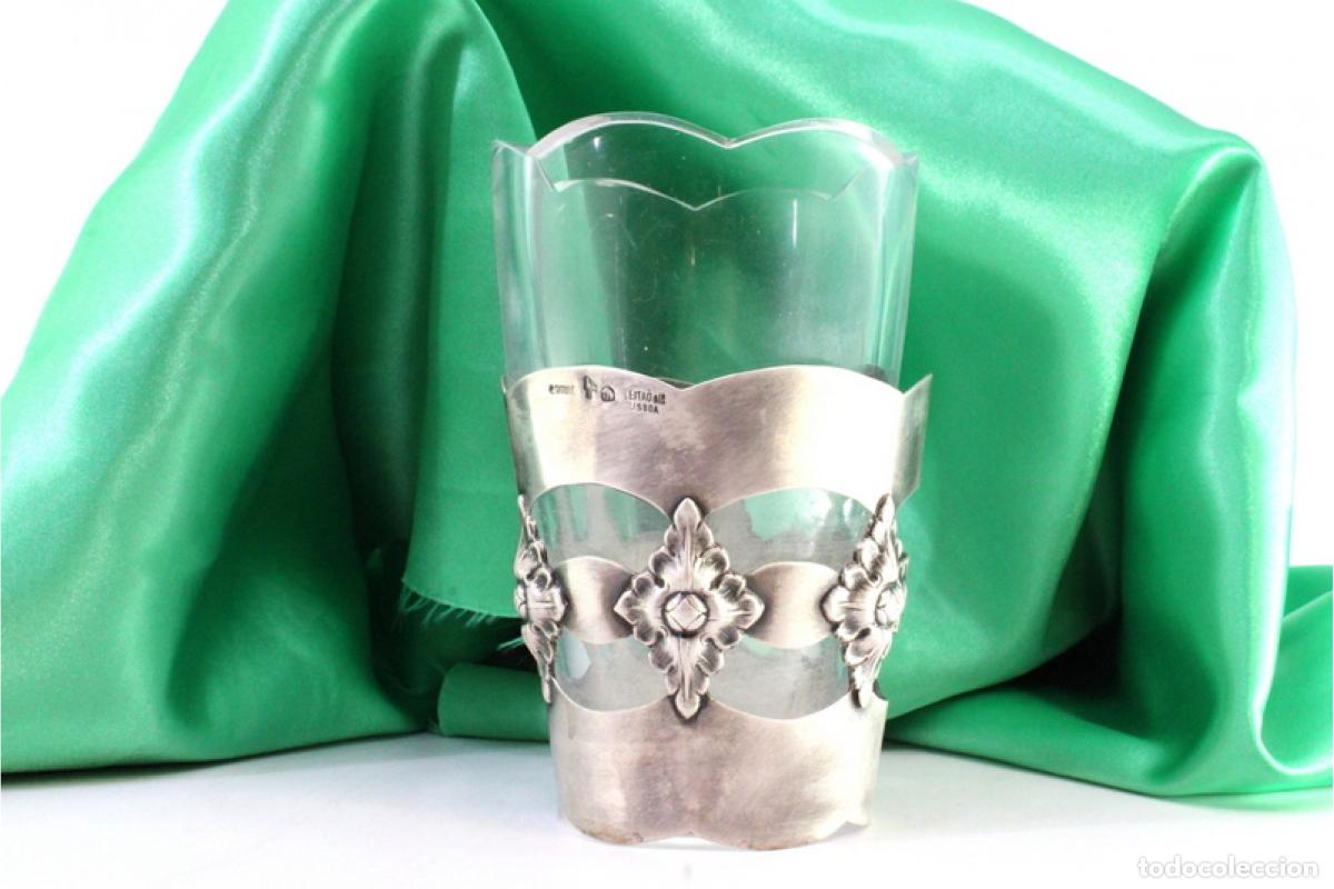 Antig&uuml;edades: Maceta de cristal y plata - Foto 4