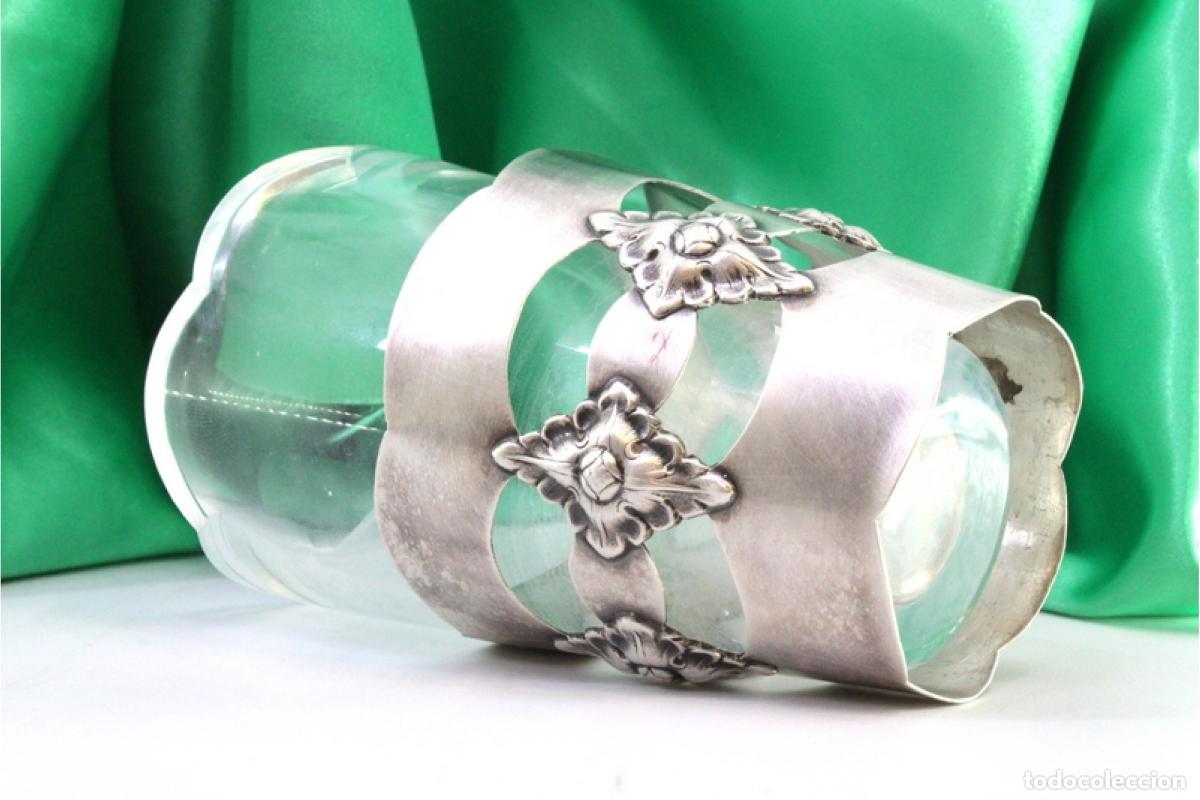 Antig&uuml;edades: Maceta de cristal y plata - Foto 6