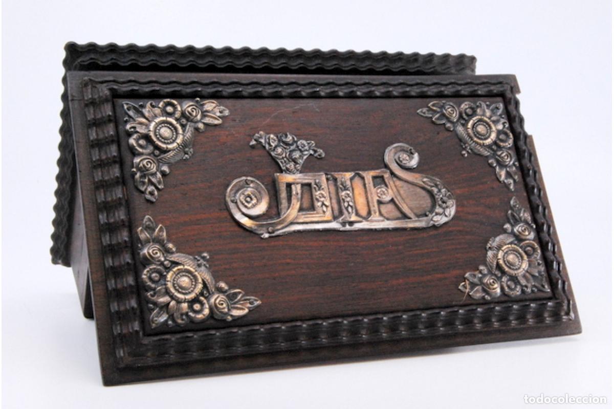 Antig&uuml;edades: Joyero, fabricado en madera y plata. - Foto 8