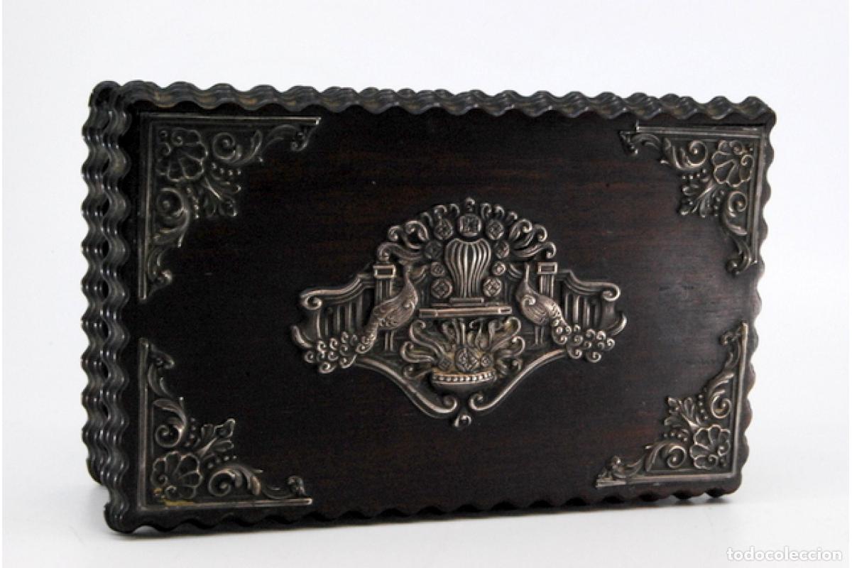 Antig&uuml;edades: Joyero, fabricado en madera y plata. - Foto 3