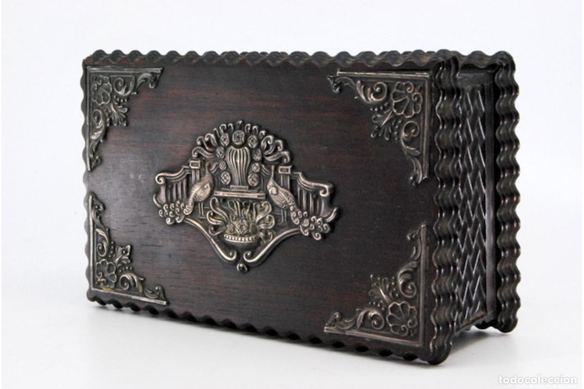 Antig&uuml;edades: Joyero, fabricado en madera y plata. - Foto 4