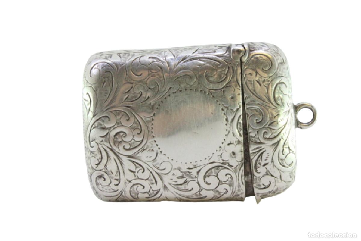 Antiguidades: Caja de cerillas de plata