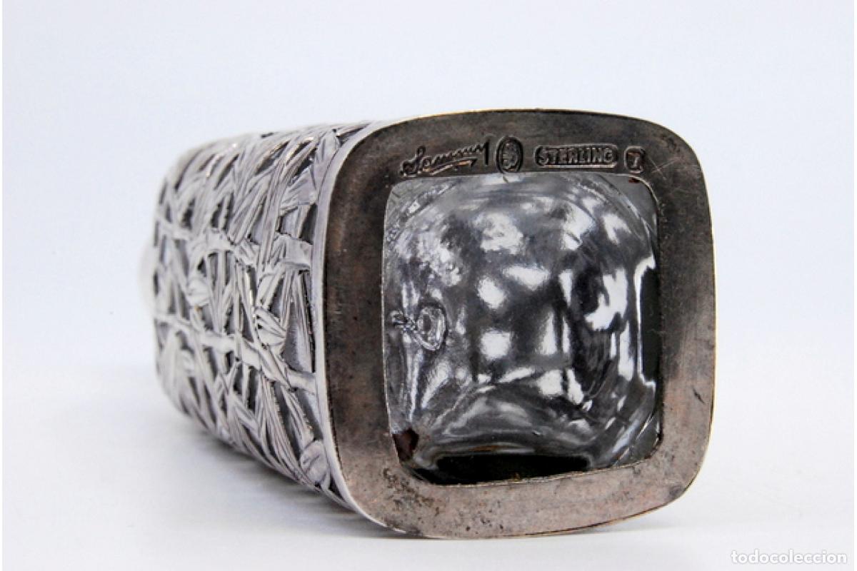 Antig&uuml;edades: Frasco de perfume, fabricado en cristal y plata. - Foto 8