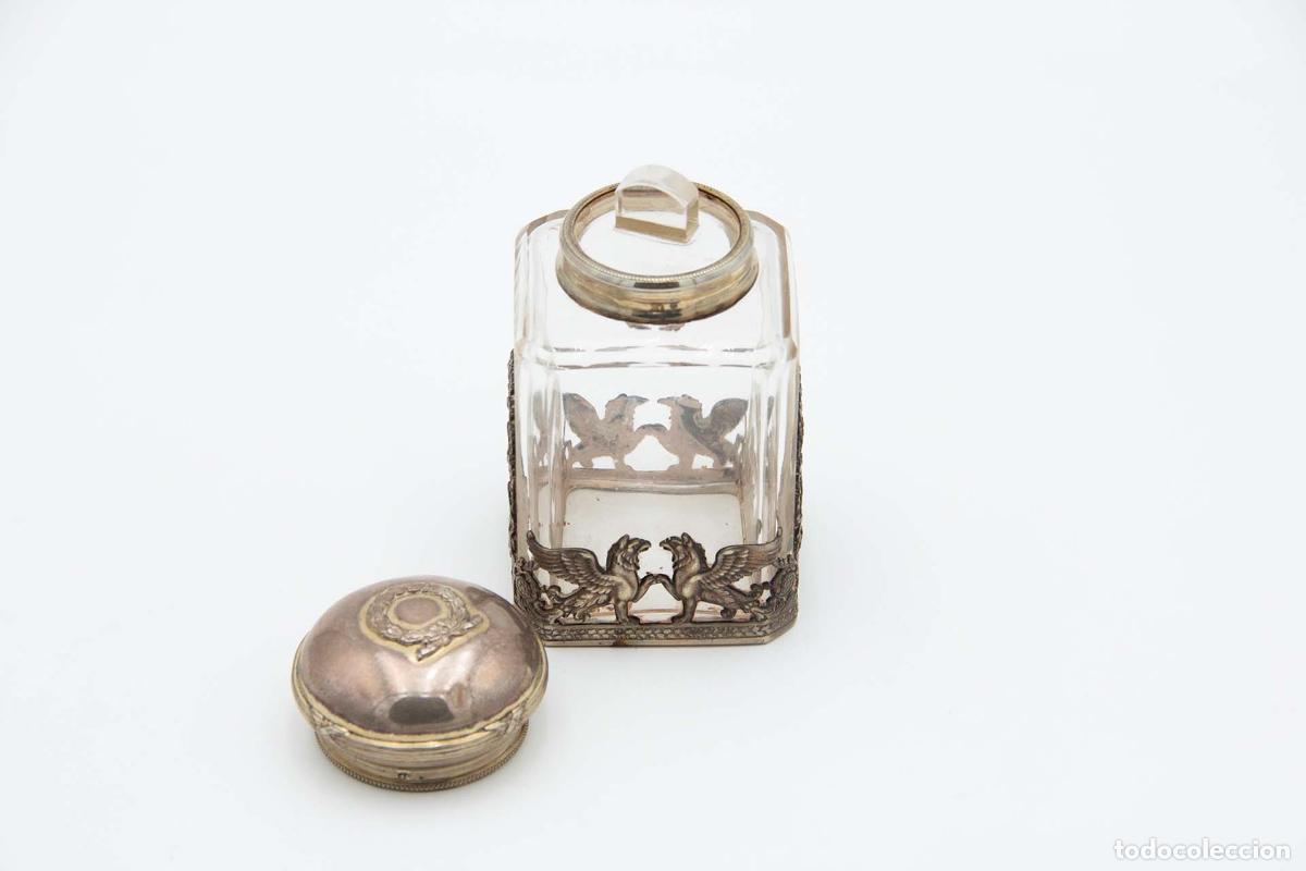 Antig&uuml;edades: Botella de cristal y plata - Foto 3