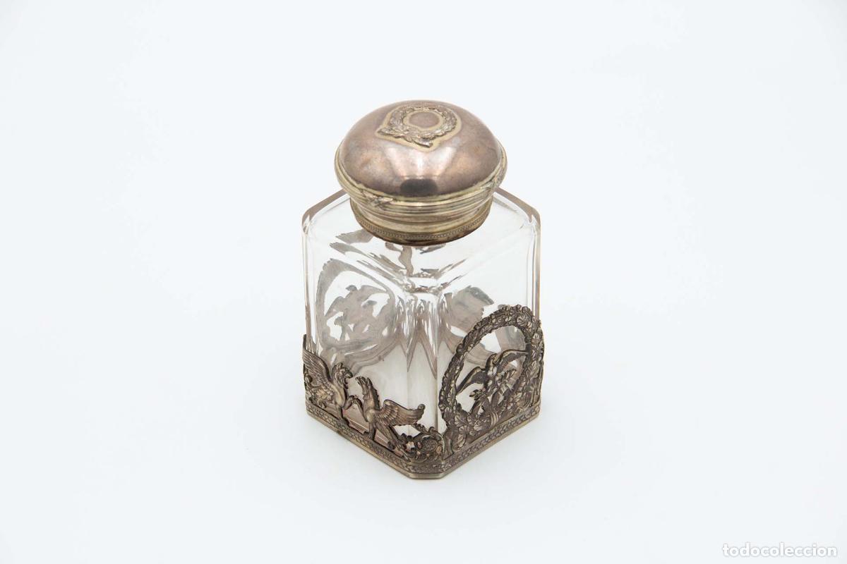 Antig&uuml;edades: Botella de cristal y plata - Foto 1