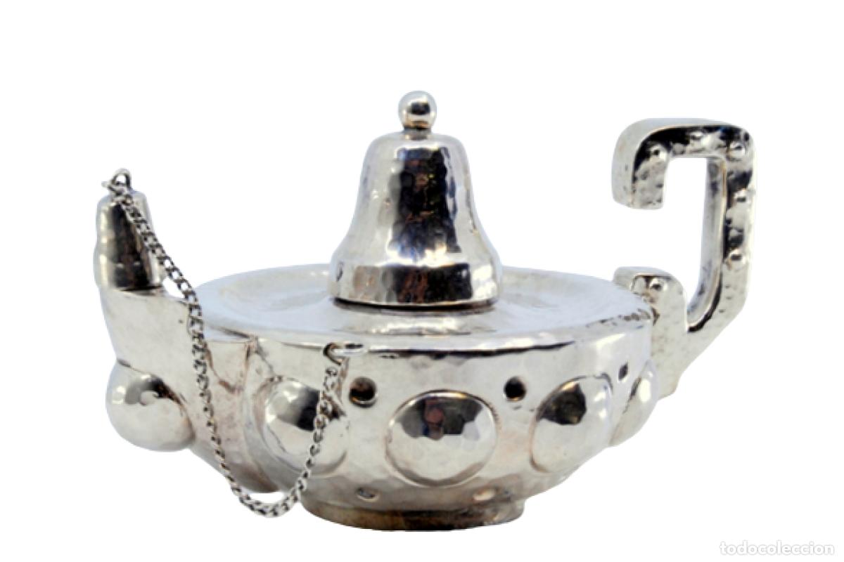 Antig&uuml;edades: L&aacute;mpara de plata - Foto 1