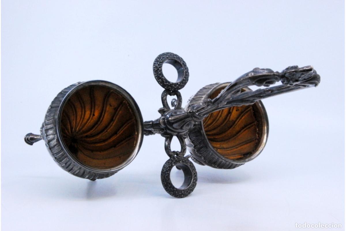 Antig&uuml;edades: Juego de vinagreras de plata - Foto 3
