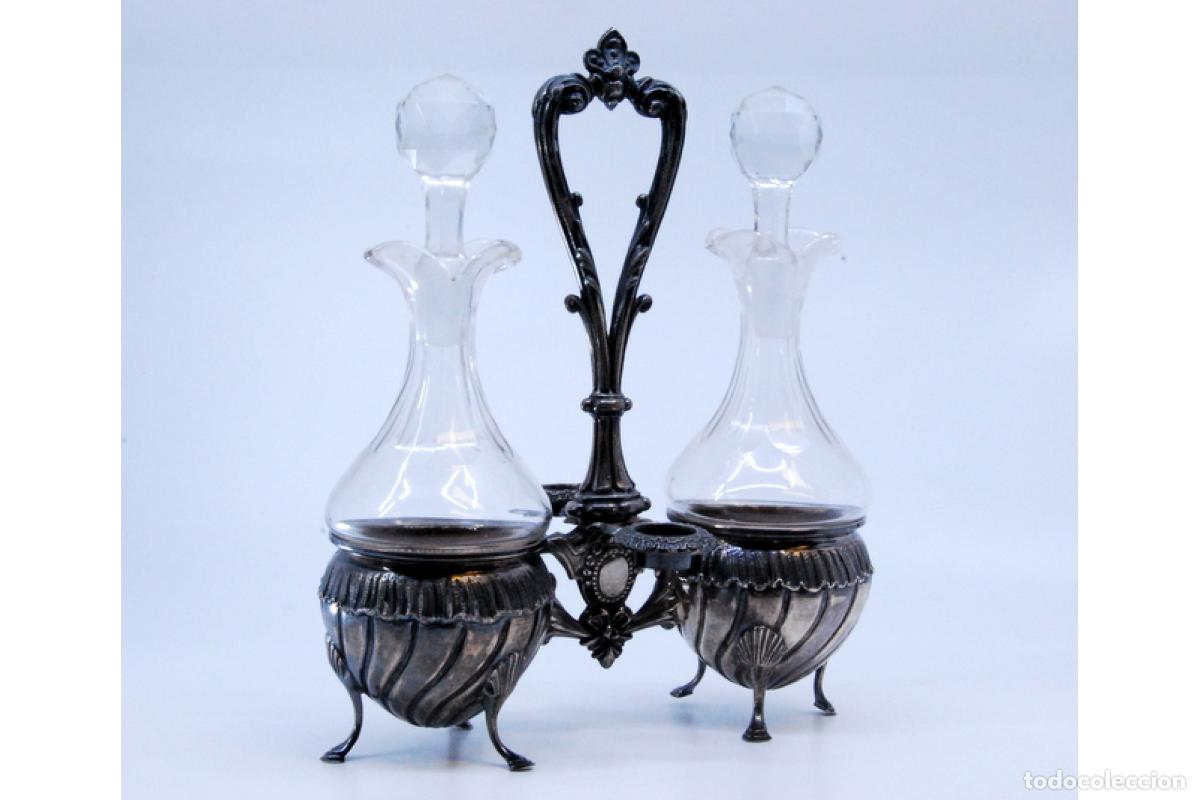 Antig&uuml;edades: Juego de vinagreras de plata - Foto 6