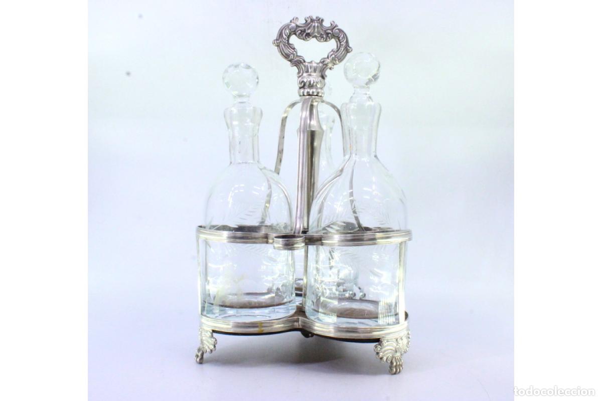 Antig&uuml;edades: Botella de licor de plata - Foto 3