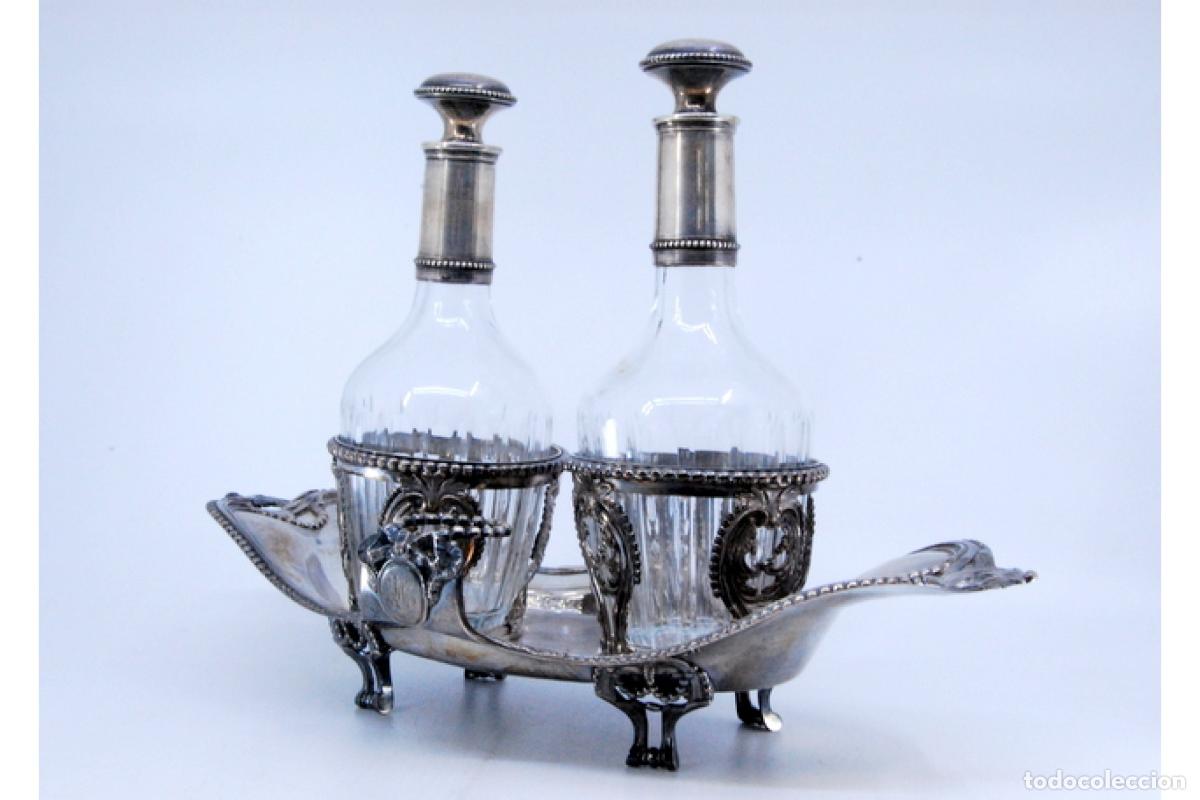 Antig&uuml;edades: Juego de vinagreras de plata - Foto 8