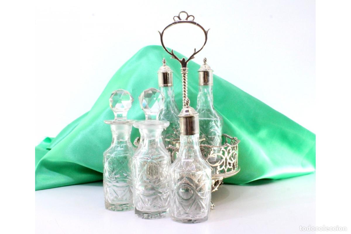 Antig&uuml;edades: Juego de vinagreras de plata - Foto 4
