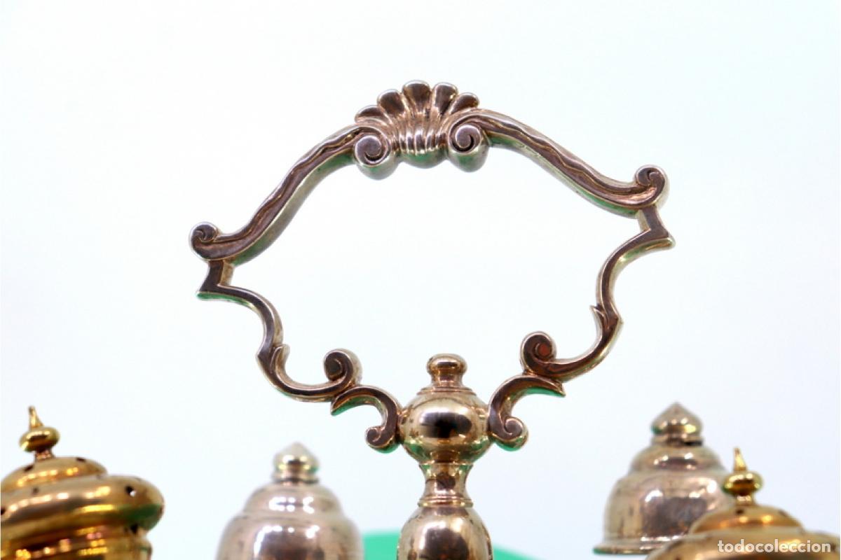 Antig&uuml;edades: Juego de vinagreras de plata - Foto 5