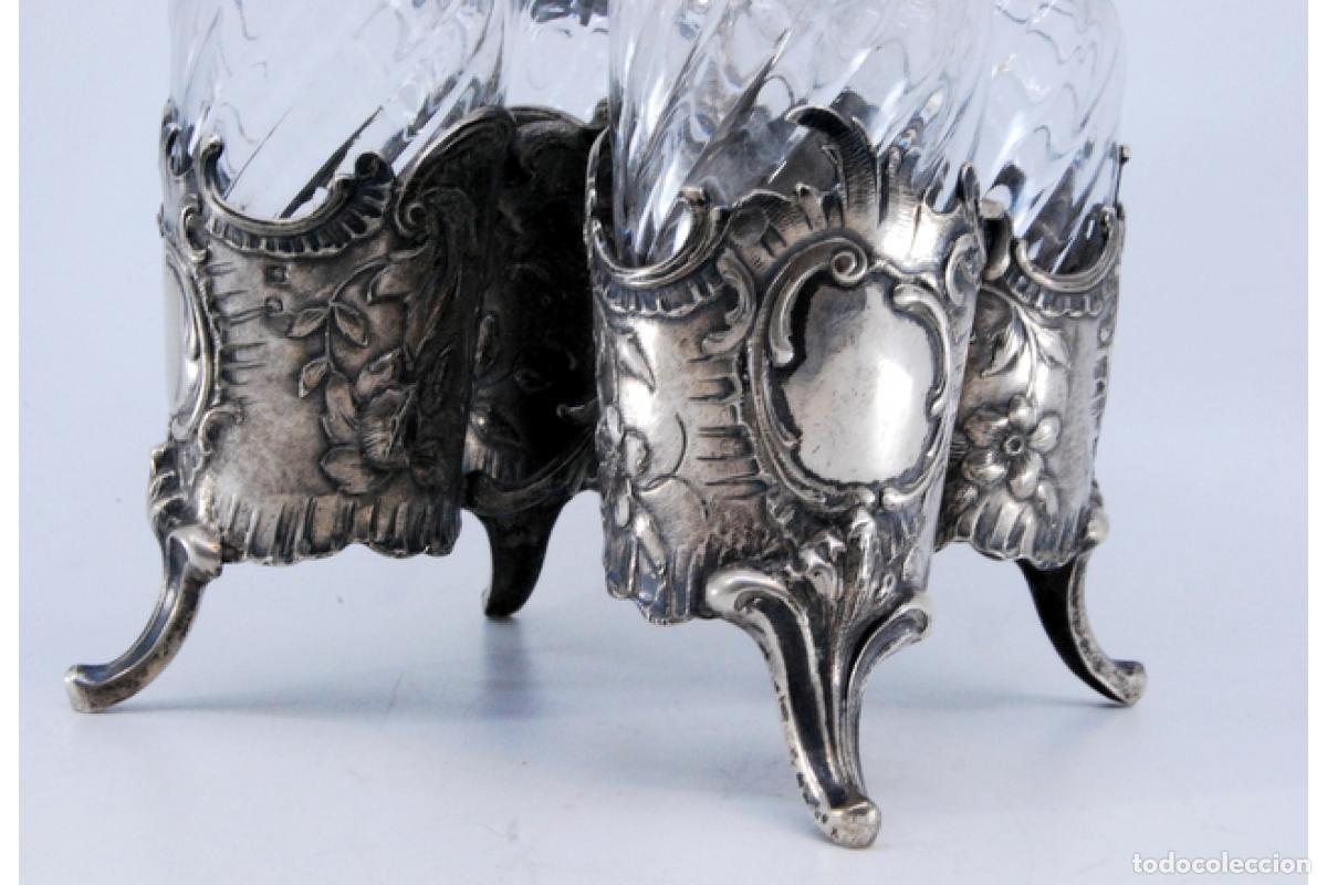Antig&uuml;edades: Juego de vinagreras de plata - Foto 2