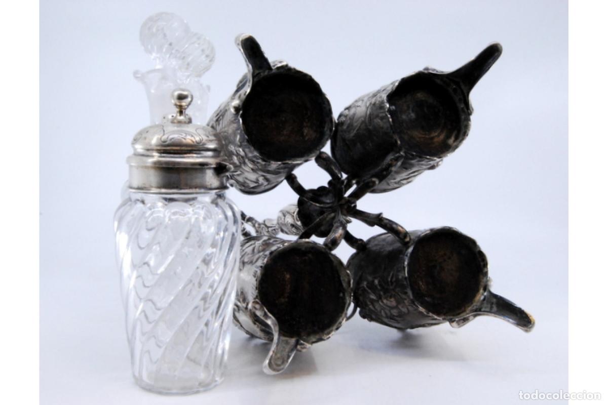 Antig&uuml;edades: Juego de vinagreras de plata - Foto 3