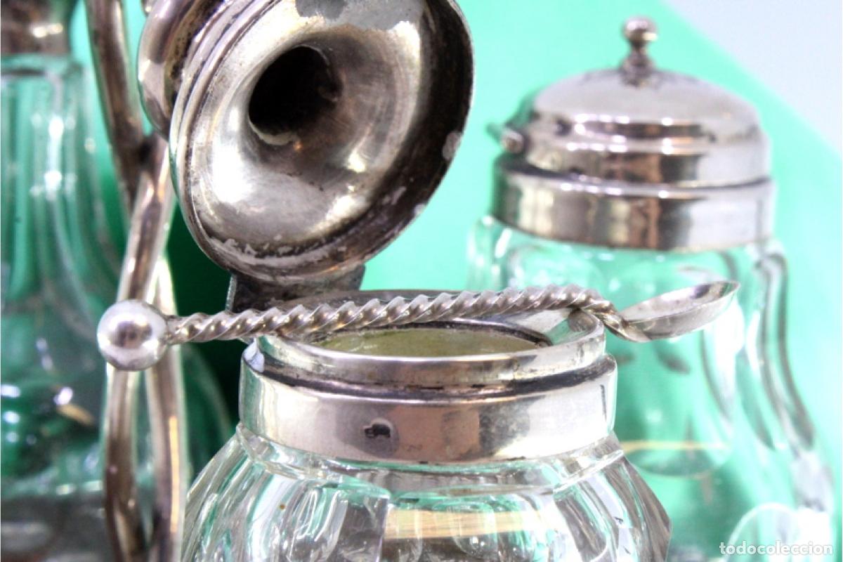Antig&uuml;edades: Juego de vinagreras de plata - Foto 5