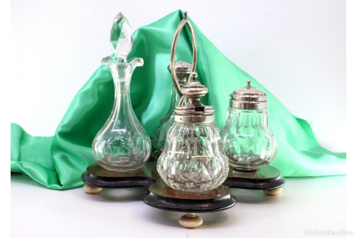 Antig&uuml;edades: Juego de vinagreras de plata - Foto 6
