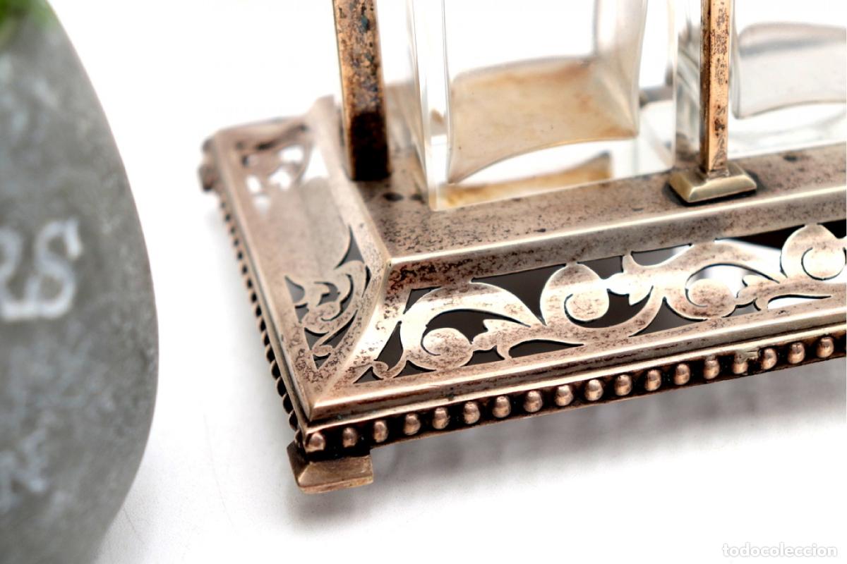 Antig&uuml;edades: Juego de vinagreras de plata - Foto 2