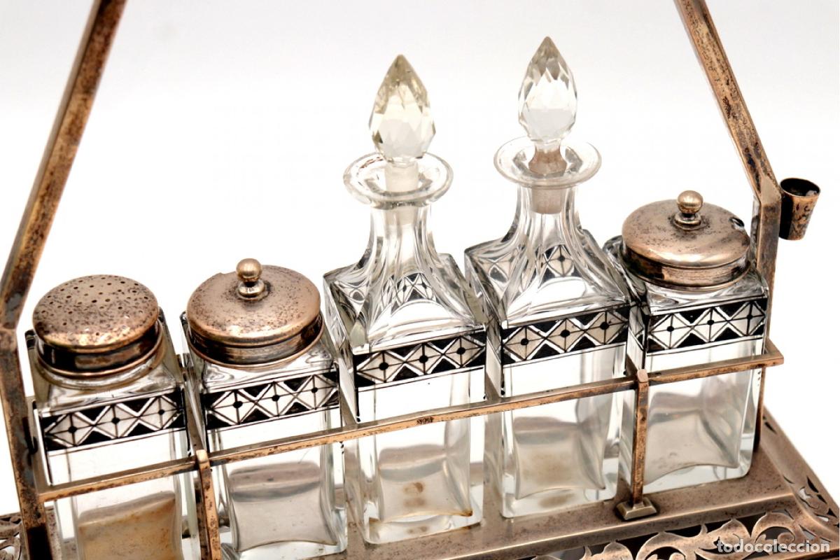 Antig&uuml;edades: Juego de vinagreras de plata - Foto 4