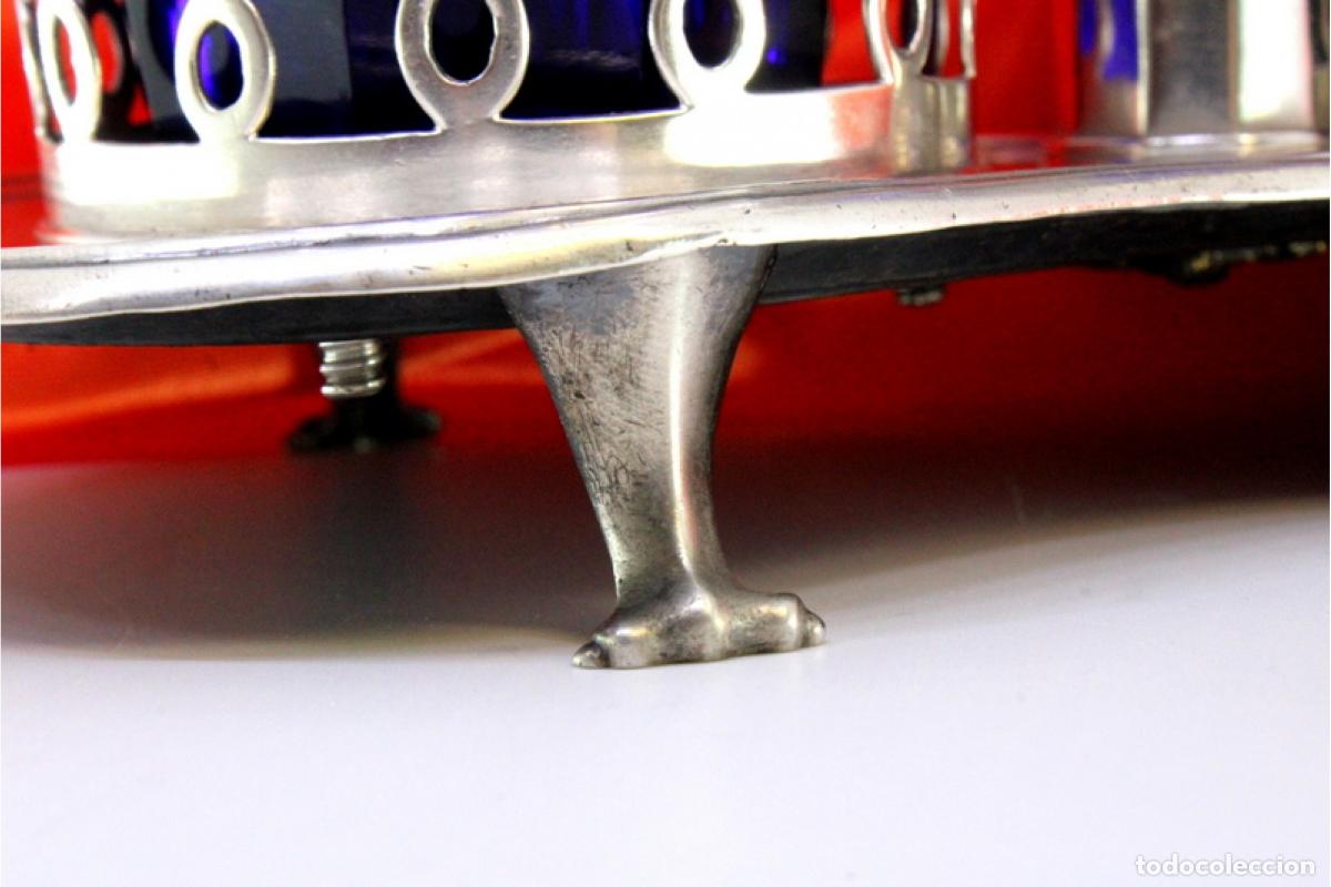 Antig&uuml;edades: Juego de vinagreras de plata - Foto 6