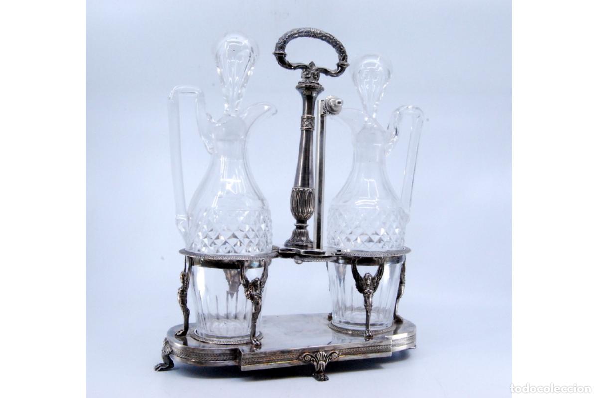Antig&uuml;edades: Juego de vinagreras de plata - Foto 9