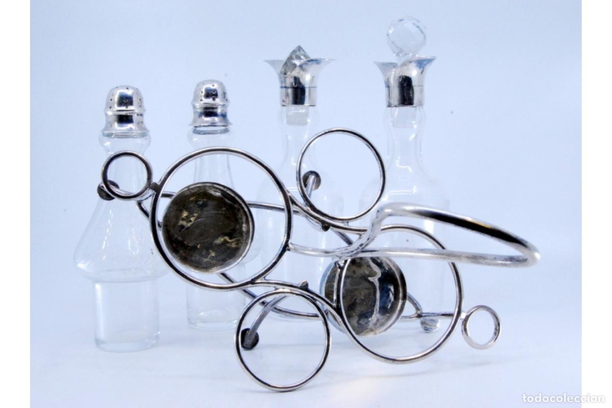 Antig&uuml;edades: Juego de vinagreras de plata - Foto 6