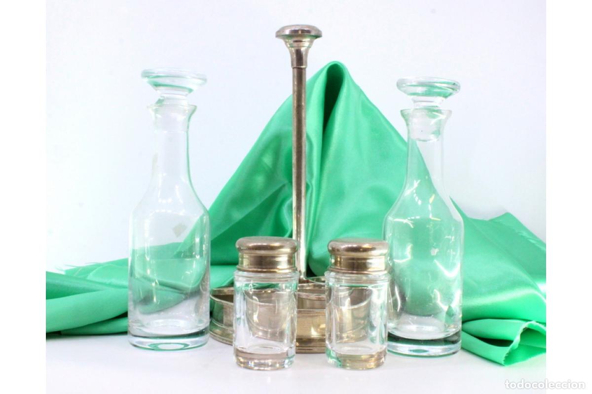 Antig&uuml;edades: Juego de vinagreras de plata - Foto 4