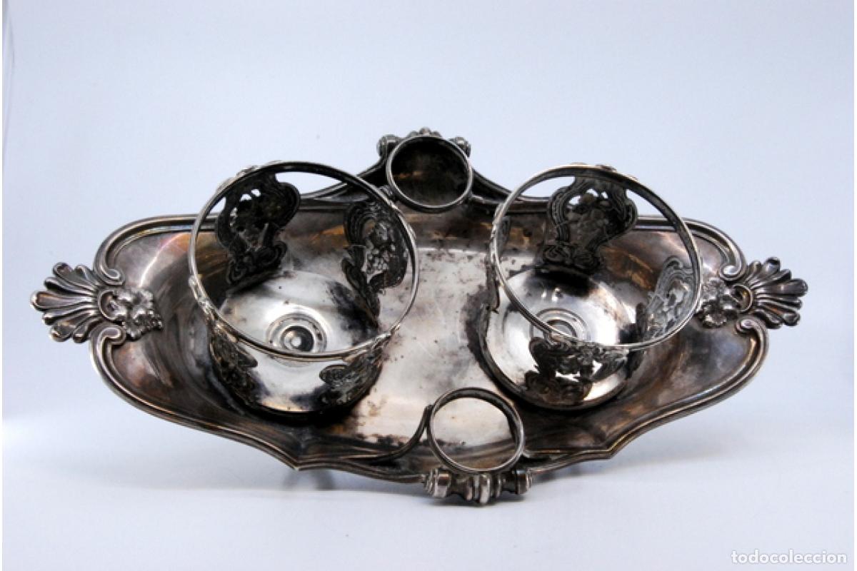 Antig&uuml;edades: Juego de vinagreras de plata - Foto 4