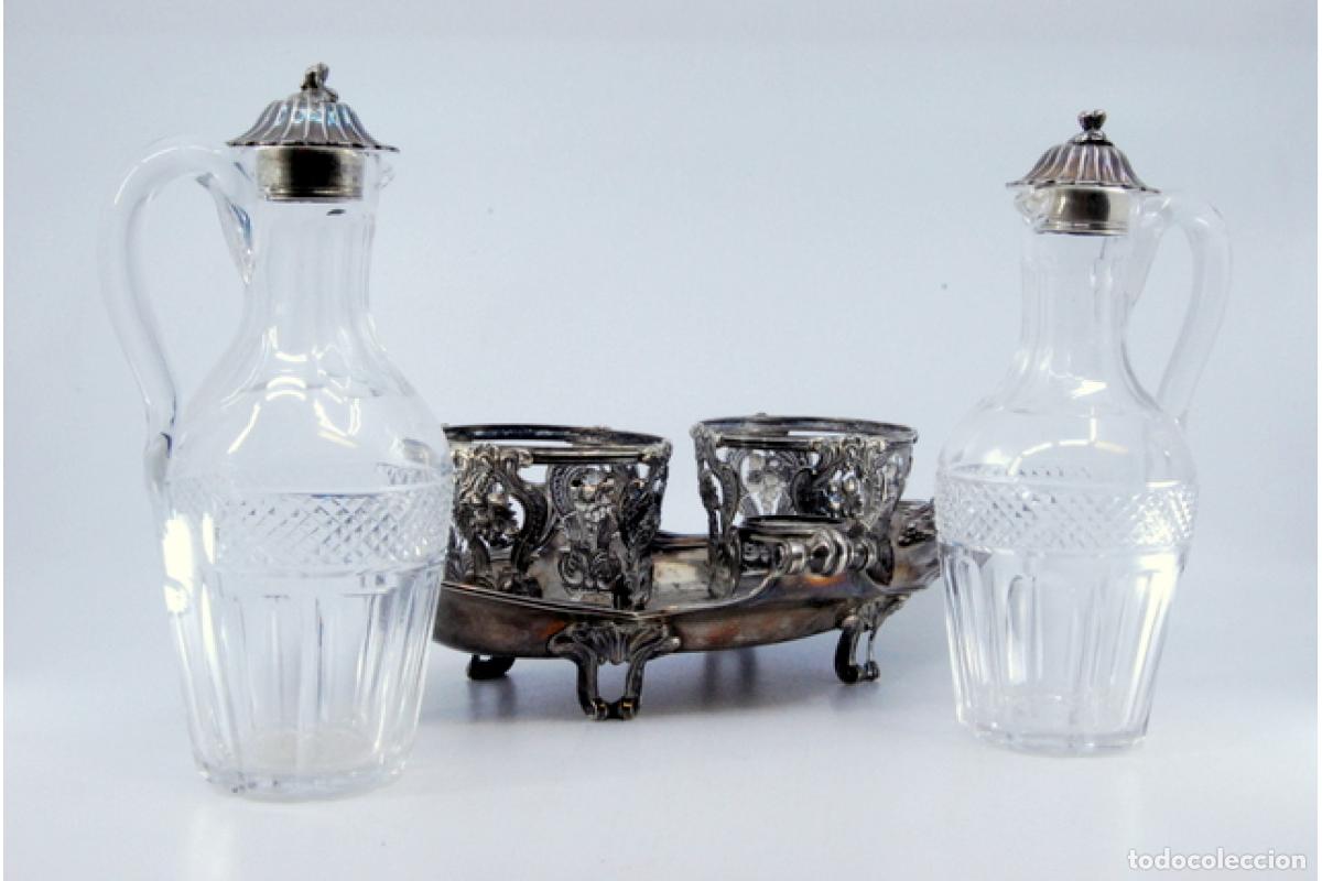 Antig&uuml;edades: Juego de vinagreras de plata - Foto 5
