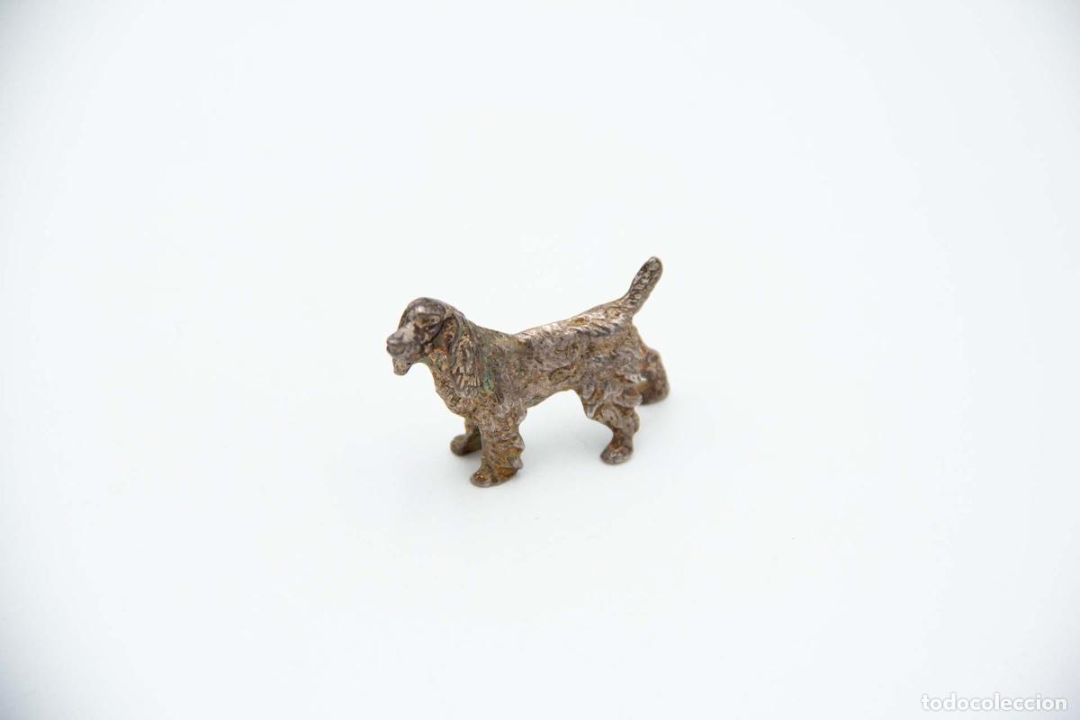 Antig&uuml;edades: Perro Cocker Spaniel, en color plata - Foto 1