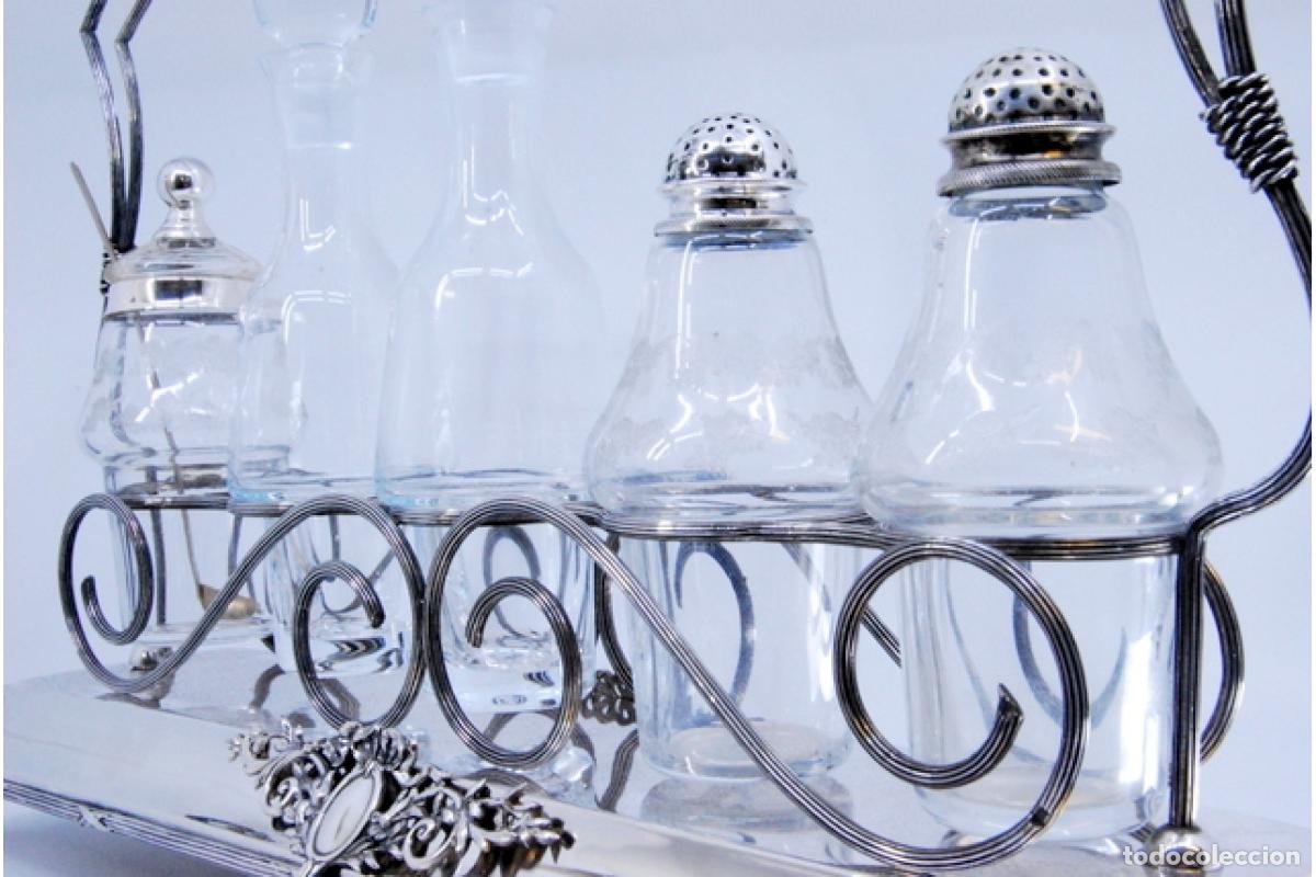 Antig&uuml;edades: Juego de vinagreras de plata - Foto 8