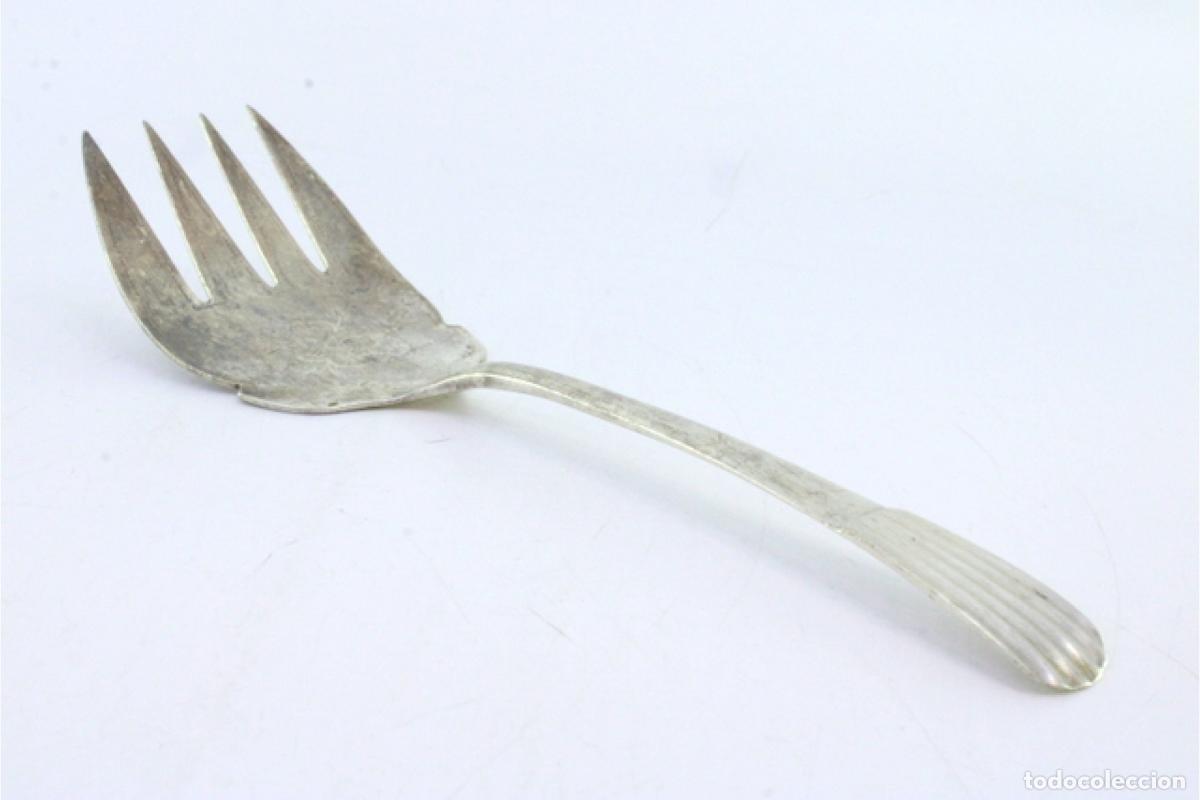 Antig&uuml;edades: Tenedor de plata, para servir pescado - Foto 6