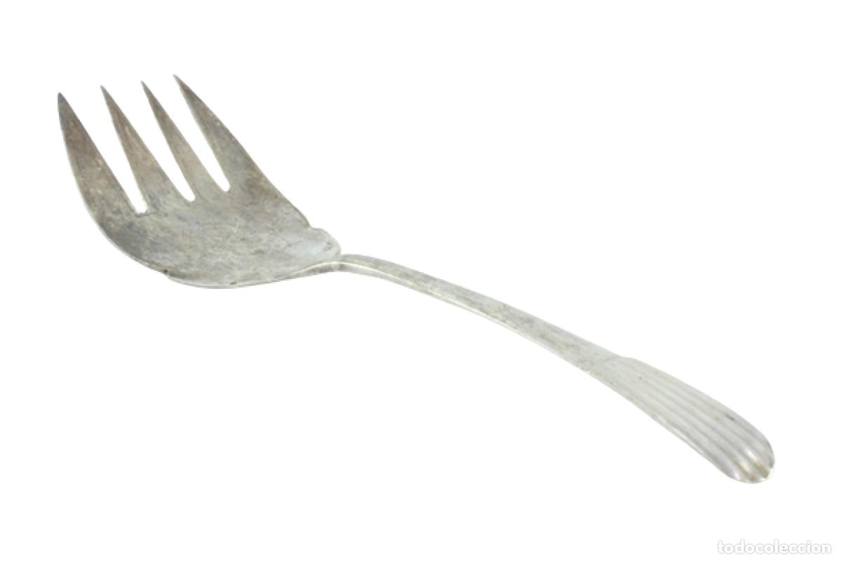 Antig&uuml;edades: Tenedor de plata, para servir pescado - Foto 1