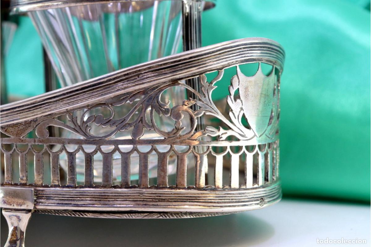 Antig&uuml;edades: Juego de vinagreras de plata - Foto 6
