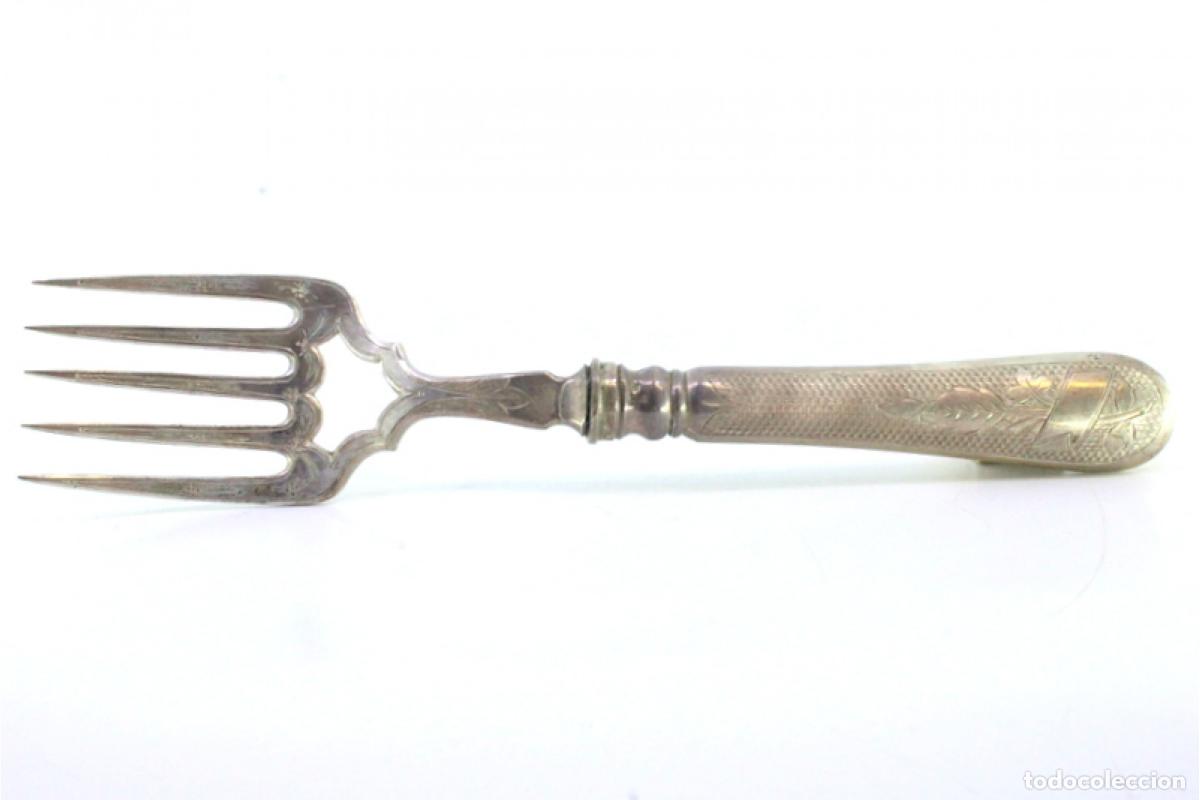 Antig&uuml;edades: Tenedor de plata, para servir pescado - Foto 6
