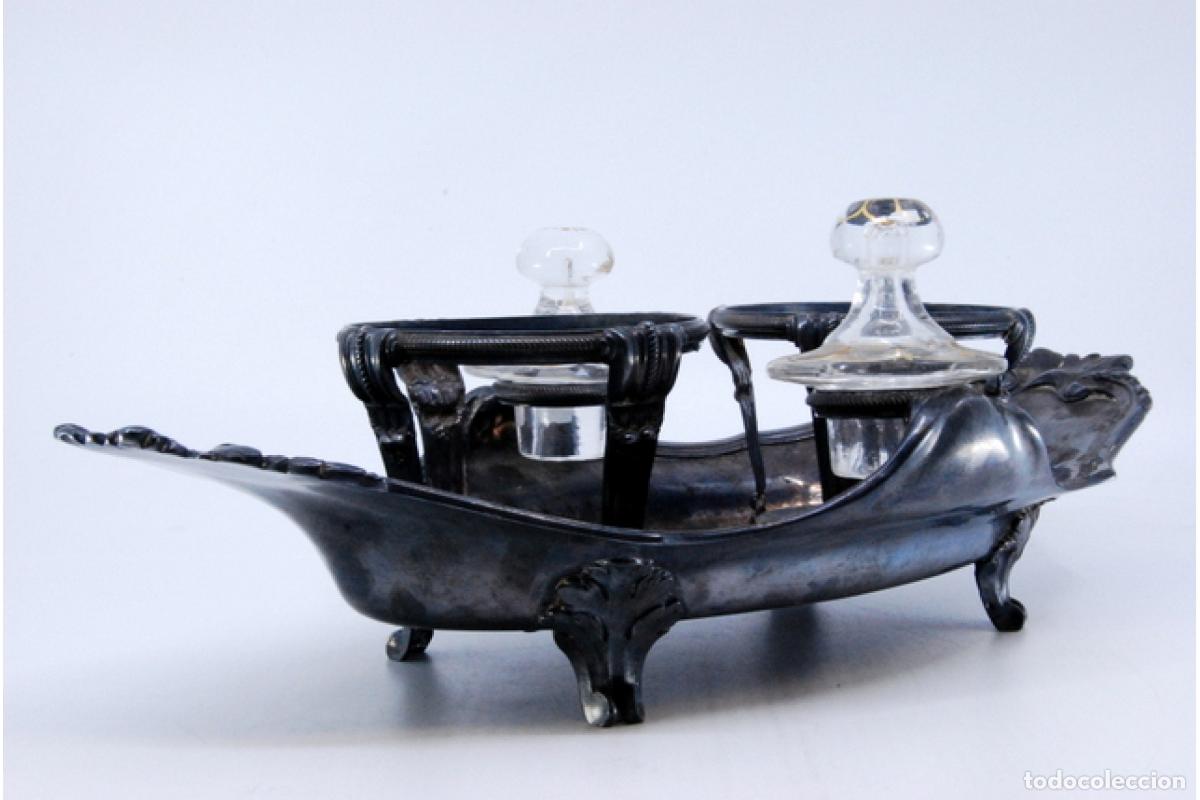 Antig&uuml;edades: Juego de vinagreras de plata - Foto 6