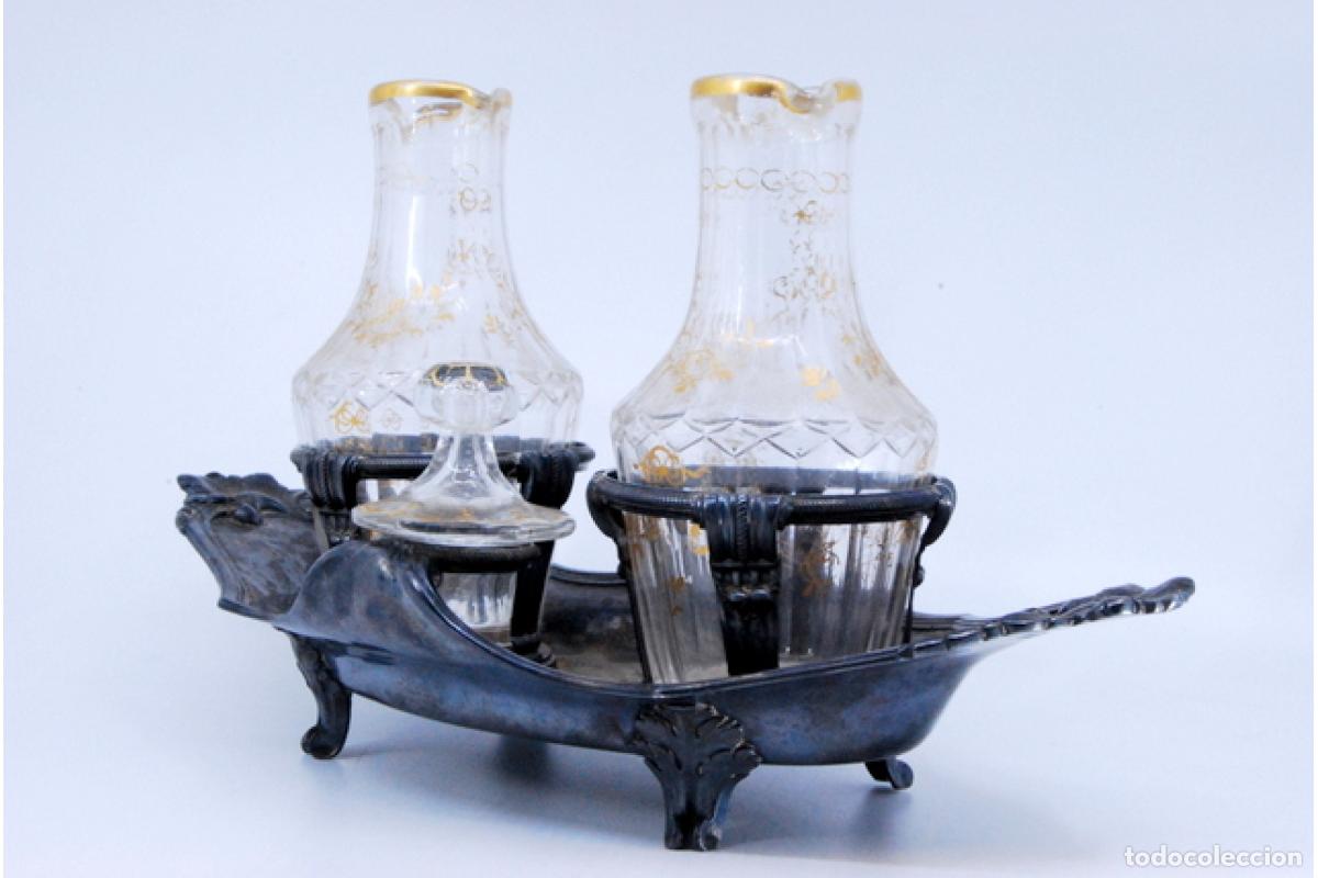 Antig&uuml;edades: Juego de vinagreras de plata - Foto 8
