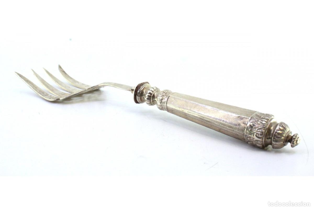 Antig&uuml;edades: Tenedor de plata, para servir pescado - Foto 6