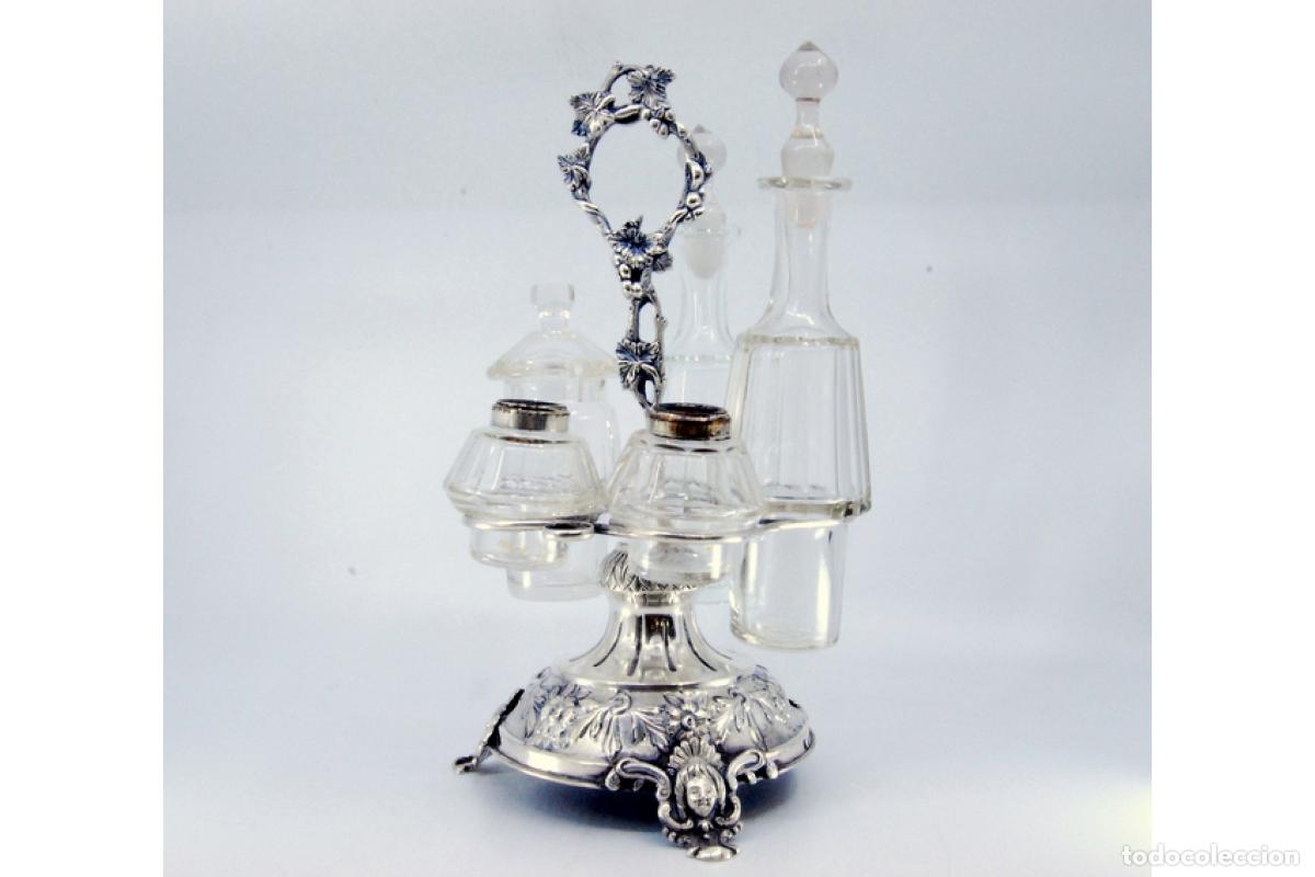 Antig&uuml;edades: Juego de vinagreras de plata - Foto 7