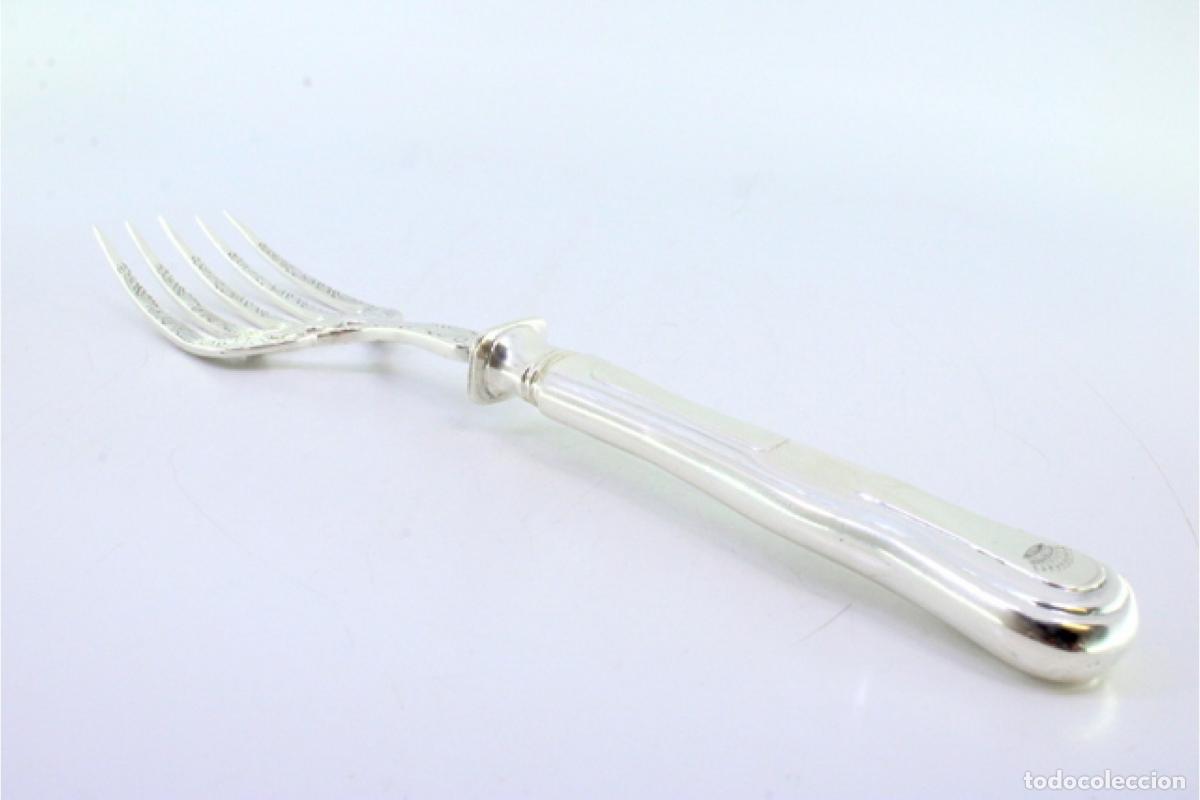 Antig&uuml;edades: Tenedor de plata, para servir pescado - Foto 7