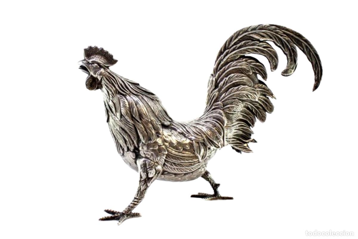 Antig&uuml;edades: Gallo plateado - Foto 1