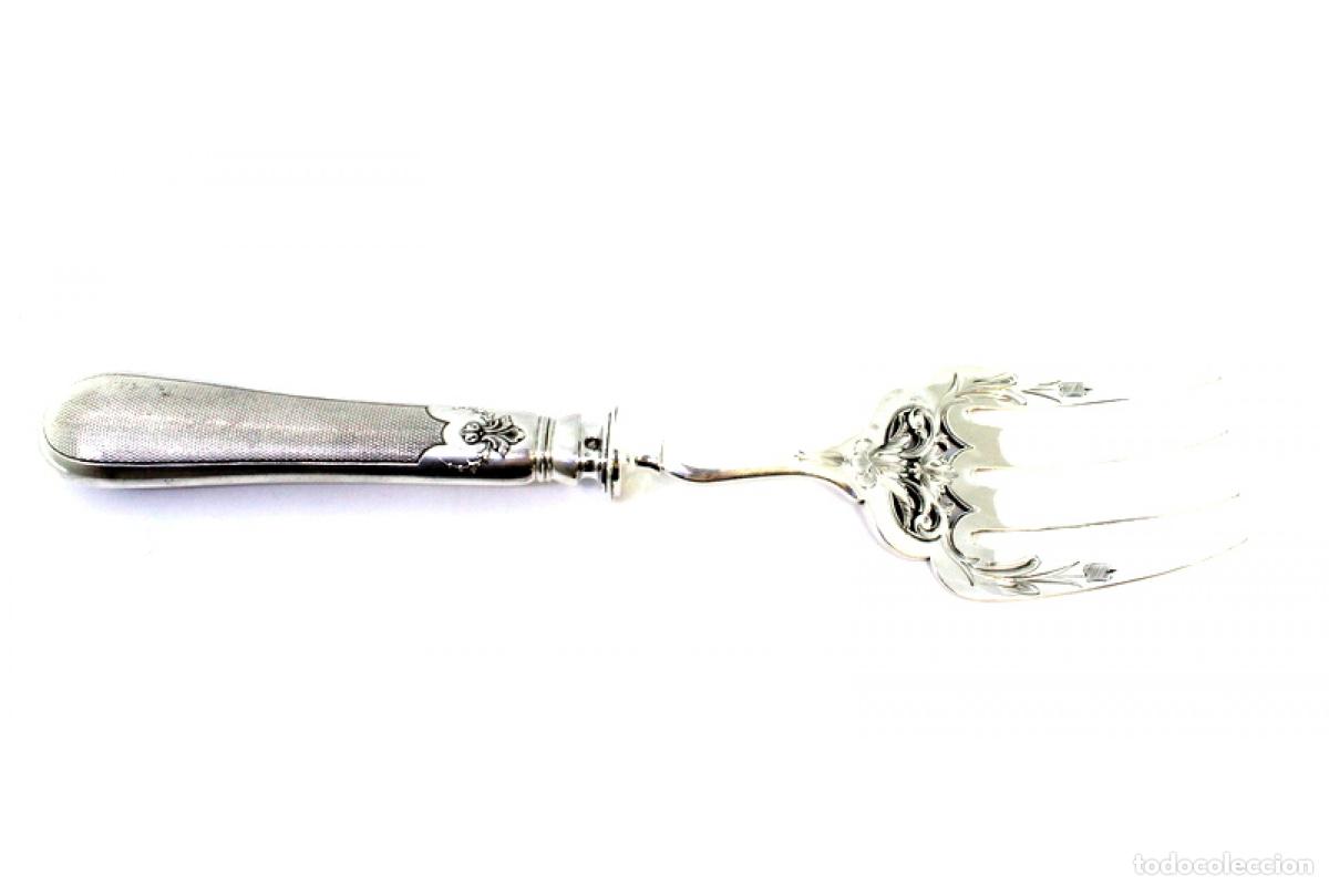 Antig&uuml;edades: Tenedor de plata, para servir pescado - Foto 6