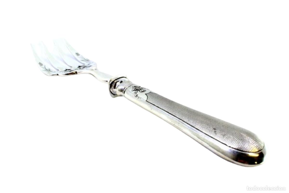 Antig&uuml;edades: Tenedor de plata, para servir pescado - Foto 1
