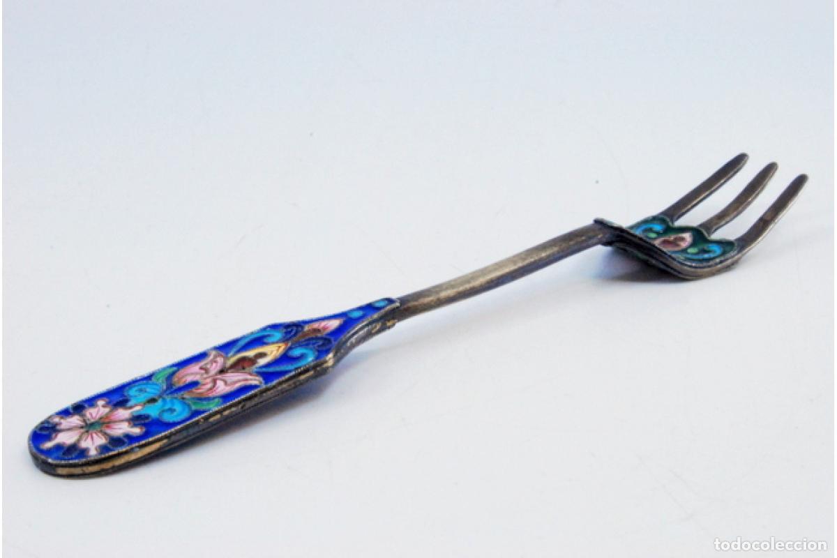 Antig&uuml;edades: Tenedor de plata rusa cloisonn&eacute; - Foto 8
