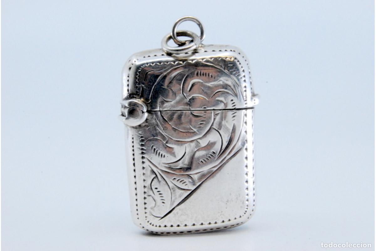 Antig&uuml;edades: Caja de cerillas de plata - Foto 2