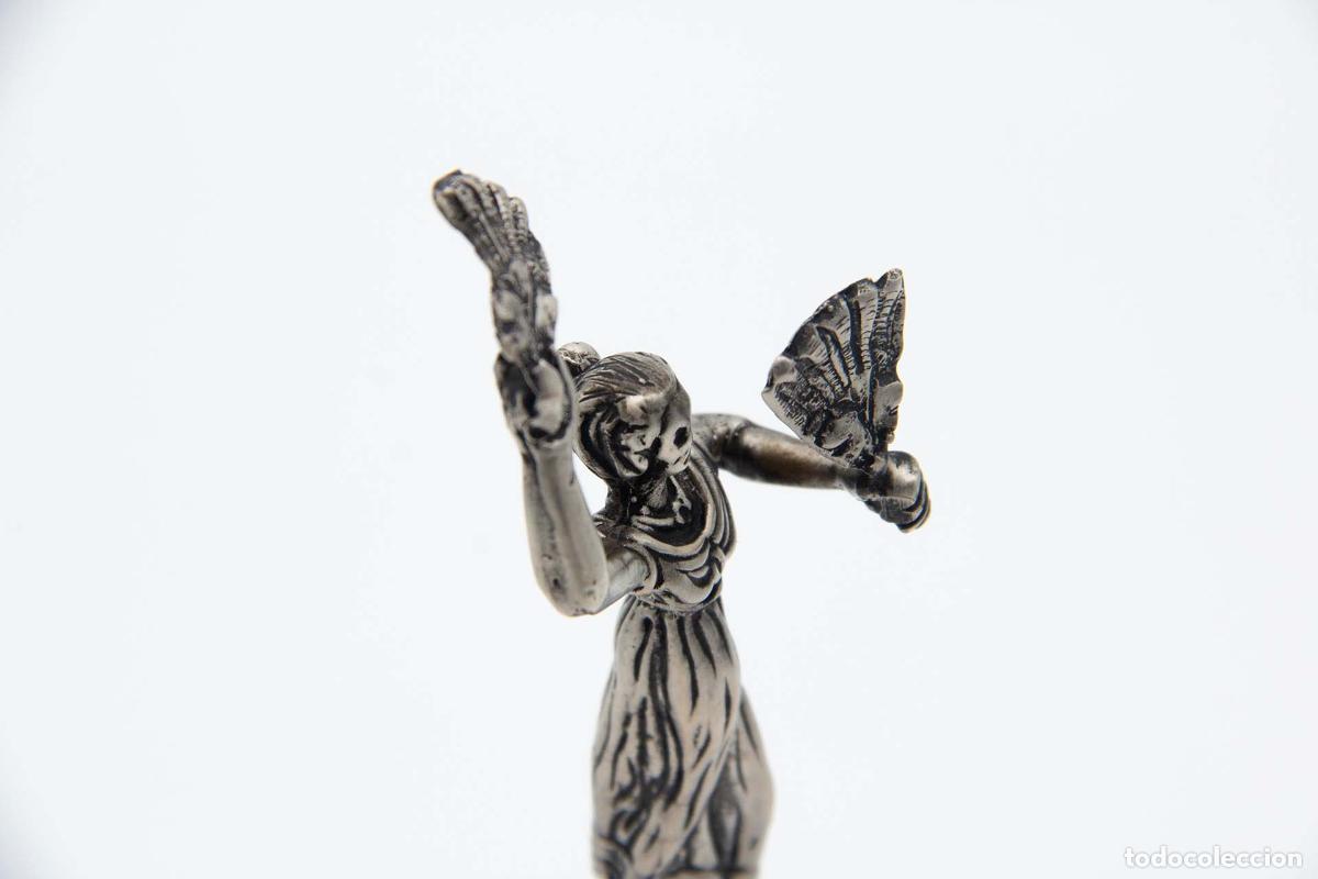 Antig&uuml;edades: Palillero de plata - Se&ntilde;ora limpiando - Foto 2
